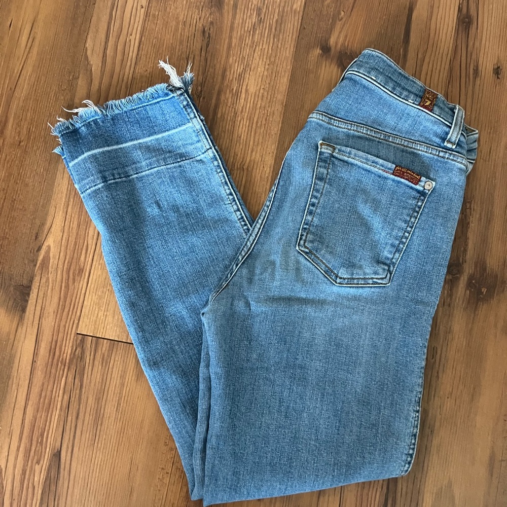 7 For All Mankind Raw Hem Jeans Size 28